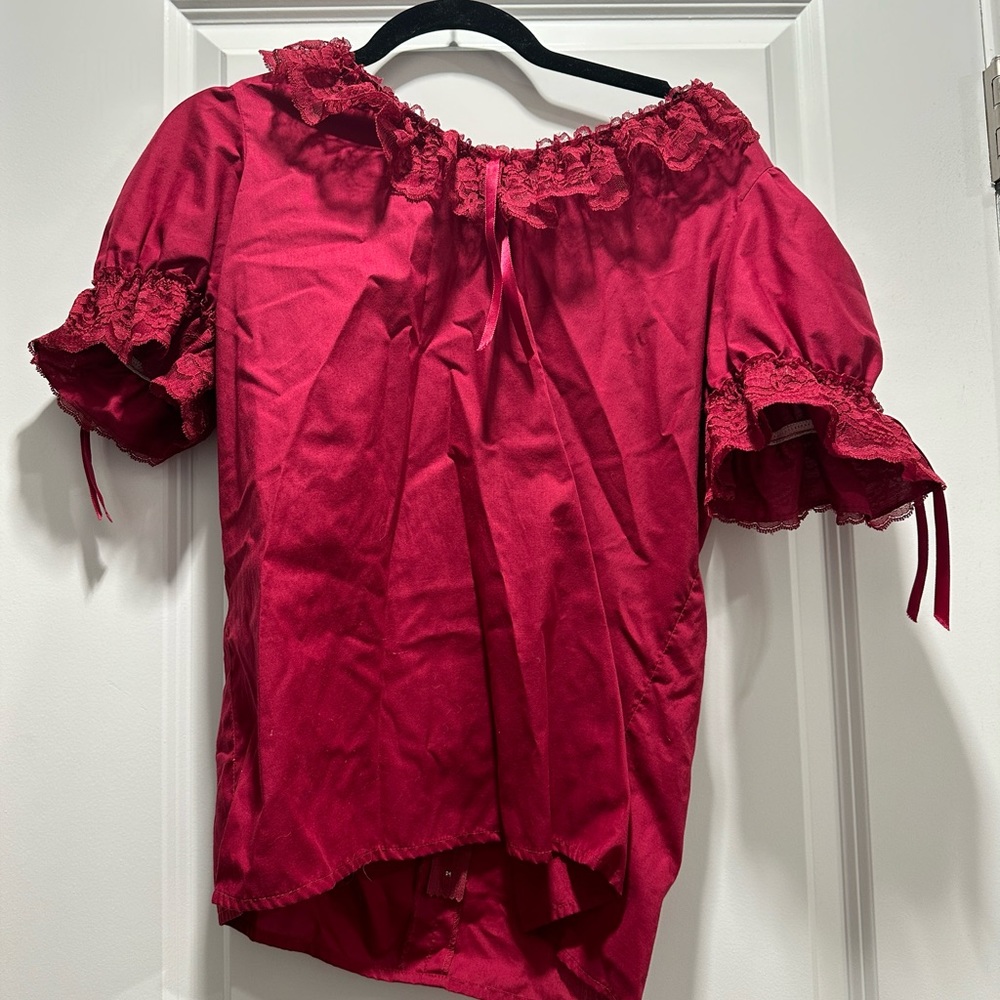 Malco Modes vintage red partners please maroon square.